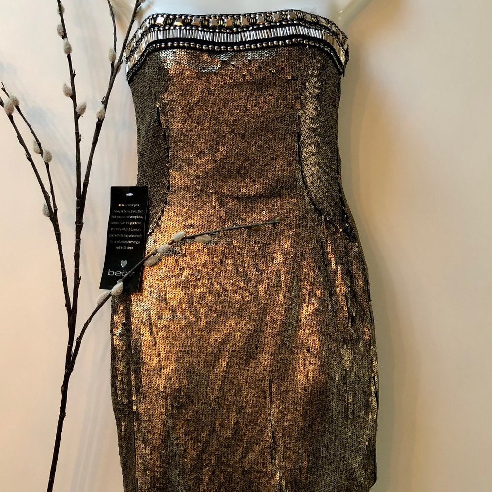 bebe sequined party dress.